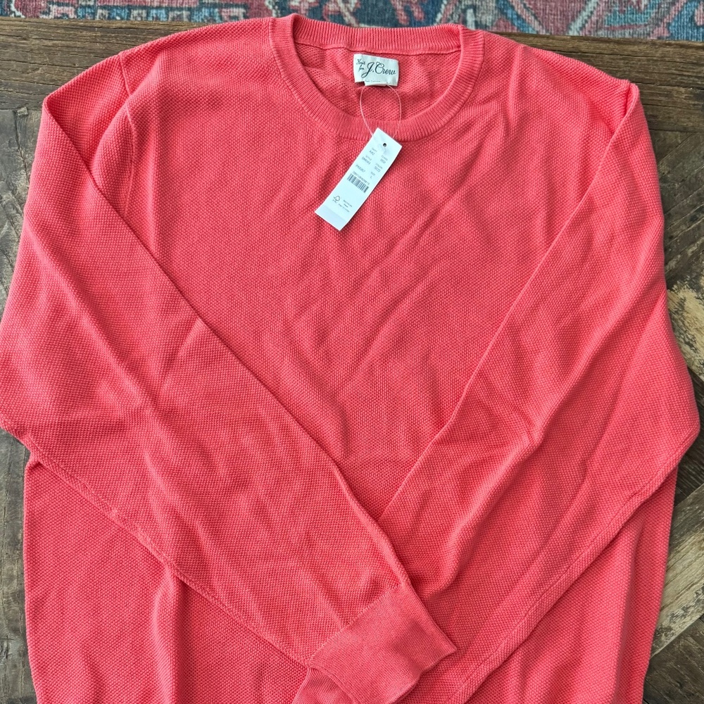 NWT - J.Crew Cotton Pique-stitch Sweater - Men's Large